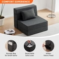 thumbnail image 5 of Yeshouse Sofá cama plegable convertible 4 en 1, sofá de dos plazas plegable con almohada, sofá cama tapizado para dormitorio, sala de estar o habitación de invitados, 5 of 5