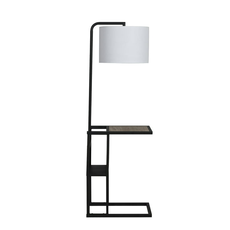 Brand Matte Black discount Floor Lamp with Magazine Rack - Metal Material