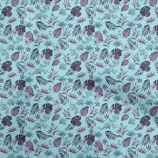 oneOone Viscose Chiffon Light Blue Fabric Tropical Craft Projects Decor Fabric Printed By The Yard 42 Inch Wide