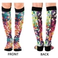 thumbnail image 4 of FORMRS Womens Knee High Socks Casual Long Thick Travel Daily Wear, 1 Pair, Green Colorful Circles, 4 of 6