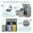 thumbnail image 2 of DECMAY Metal Outdoor Garbage Bin Shed, 54 Cu.Ft Storage for 2 Trash Cans, Galvanized Steel, Light Gray, 2 of 27