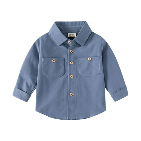 

Zlekejiko Kids Children Toddler Baby Boys Long Sleeve Cotton Patchwork Gentleman Solid Shirt Blouse Tops Outfits Clothes