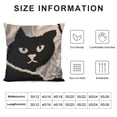 thumbnail image 5 of SHANXI Cute Black Cat Decor Neutral Beige Embroidered Velvet Decorative Throw Pillow Cover  for Sofa Couch Bed Car 22x22in, 5 of 5