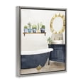 thumbnail image 3 of Stupell Industries Blue Tub Bathroom Scene Gray Framed Floater Canvas Wall Art design by Kim Allen, 21 x 17, 3 of 9