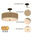 thumbnail image 3 of Miumaeov Mid Century Modern Ceiling Light Semi-Flush Mount Fixture ​Linen Chandelier for House Bedroom Hallway Living Room Bathroom Dining Kitchen, 3 of 13