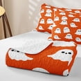 thumbnail image 4 of Homewish Cute Ghost Twin Quilt Set, Halloween Spooky Animal Twin Coverlet Set, Orange White, 2-Piece 1 Bedspread and 1 Pillowcase, 4 of 7