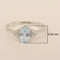 thumbnail image 5 of Mooneye 8x6mm Oval Aquamarine Gemstone 925 Sterling Silver Solitaire Accents Women Wedding Ring, 5 of 7