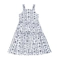 thumbnail image 3 of Girls Summer Boho Maxi Dress, Black and White Floral Tiered Sundress with Ruffle Straps for Toddler & Little Girls (4-5Y), 3 of 7