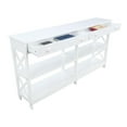 thumbnail image 4 of Oxford Two-Drawer 60-inch Console Table with Shelves in White Wood Finish, 4 of 7