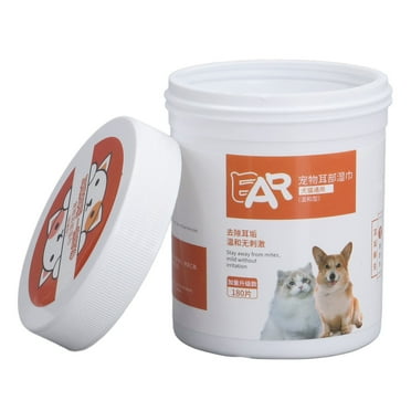 Crtynell Ear Wipes,180pcs Dog Ear Cleaner Wipes Removes Wax Itching Odor Infections Hypoallergenic Pet Wipes For Dogs Cats Puppies Kittens,Pet Ear Cleaner Wipes