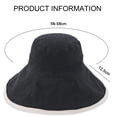 thumbnail image 2 of Sombrero de ala ancha para mujer, sombrero para el sol de algodón, plegable, reversible, con borde con cable, protección UV, verano, playa, viaje, jardín, 2 of 5