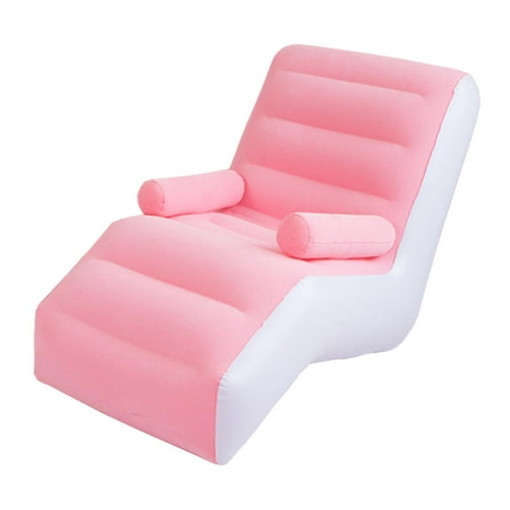 deevoka Folding Lazy Sofa Durable Folds Compactly Inflatable Lounge Chair Gaming Lounger Pink
