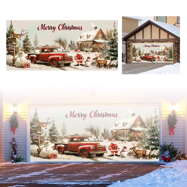 ¡Haz Una Entrada Triunfal Esta Navidad Con Nuestro Llamativo Banner Para Garaje! ¡Mejora Al Instante Tus Decoraciones Navideñas!