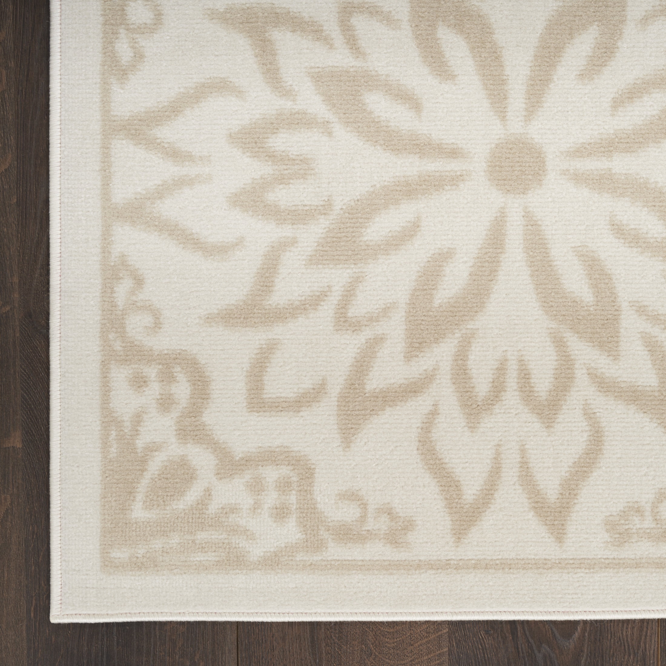 Nourison Jubilant 6' x 9' Ivory Beige Farmhouse Indoor Rug
