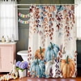 thumbnail image 6 of Farmhouse Fall Thanksgiving Shower Curtain Set with Hooks, Orange Blue White Pumpkins Leaf Waterproof Fabric Bathroom Curtains Decor Home Accessories,72 X 72 Inch Long, 6 of 9