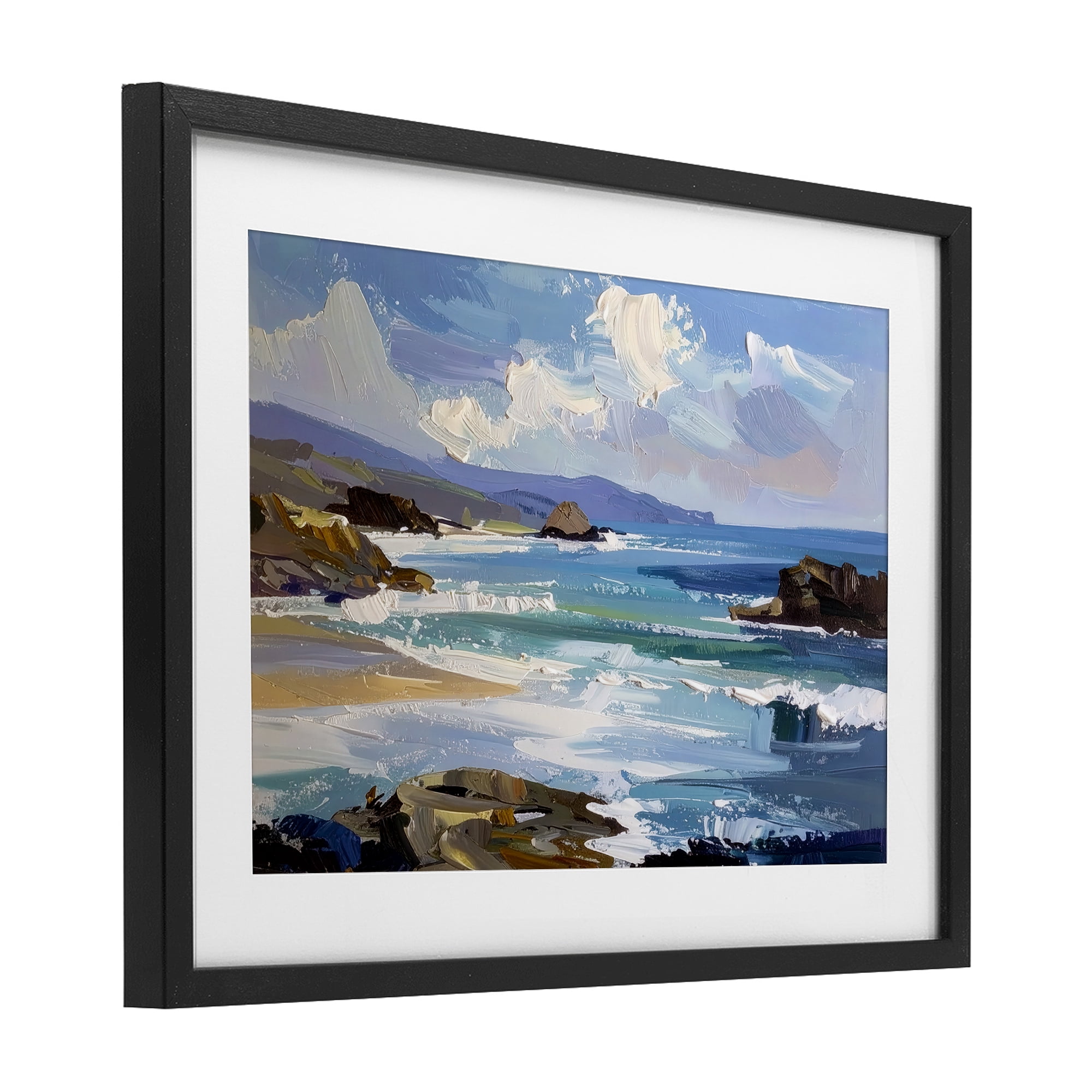Stupell Industries From Sky To Sea Black Framed Print Under Glass, design by Alonza Saunders