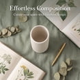 thumbnail image 4 of REGALWOVEN Modern Cylinder Ceramic Flower Vase, Matte Ribbed Decorative Bud Vase, Home Decor Centerpiece for Table, Shelf Frosted white 2.8"L x 2.8"W x 8.0"H, 4 of 6