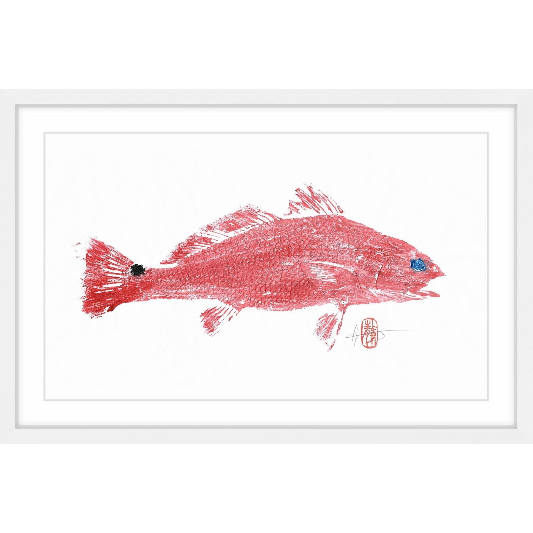 "Red Fish" Framed Painting Print