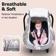 thumbnail image 4 of Beavtaens Baby Car Seat Cover, Stretchy Infant Carseat Canopy, with Breathable Peep Window, Elephants, 4 of 8
