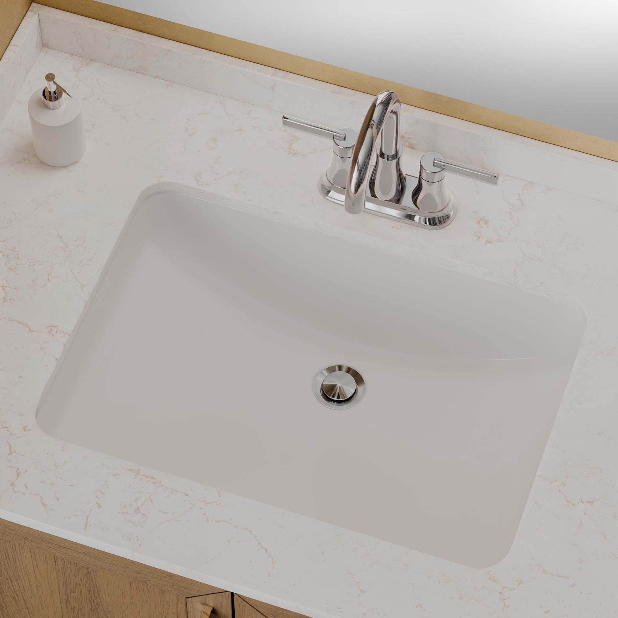 Open Box ProFlo PF2114UA Rectangular Vitreous China Undermount Bathroom Sink with Overflow