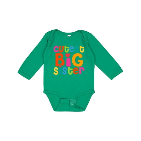 

Inktastic Cutest Big Sister Gift Baby Girl Long Sleeve Bodysuit