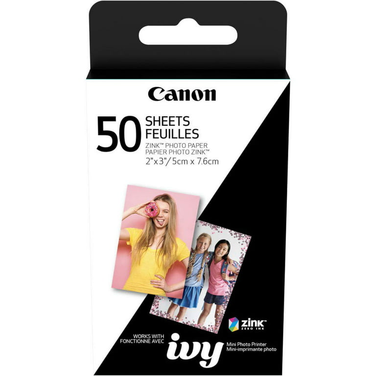 Canon Ivy Mini Mobile Photo Printer (Rose Gold) with Canon 2 x 3