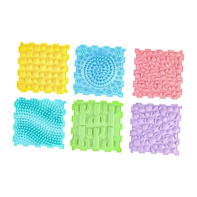 TISHITA 6Pcs Massage Sensory Puzzle Play Mats Easy Clean Home Game Puzzle Floor Mats Without Red