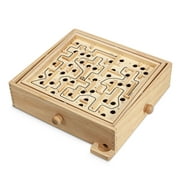 Sterling Games Large Wooden Labyrinth 13.5 x 13 Tilt Maze Game with 60 Waypoints for 6 Years and Up