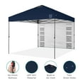 thumbnail image 4 of Best Choice Products 10x10ft Easy Setup Pop Up Canopy, Portable Tent w/ Side Wall, 1-Button Push, Case - Navy Blue, 4 of 8