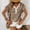 Coffee, variant on Graphic Tees for Women Patchwork Knit V-Neck Button-Down Short Sleeve Top for Everyday Style Modern Knitwear Brown L