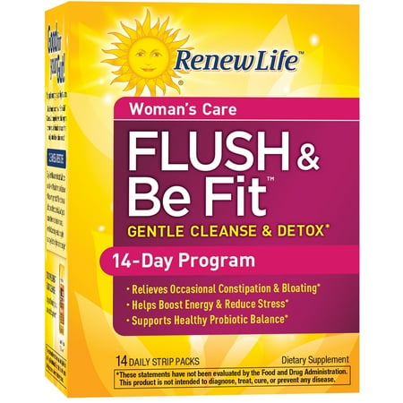 Renew Life - Flush & Be Fit - Woman's Care - detox & cleanse supplement for women - 14 day (Best Same Day Detox)