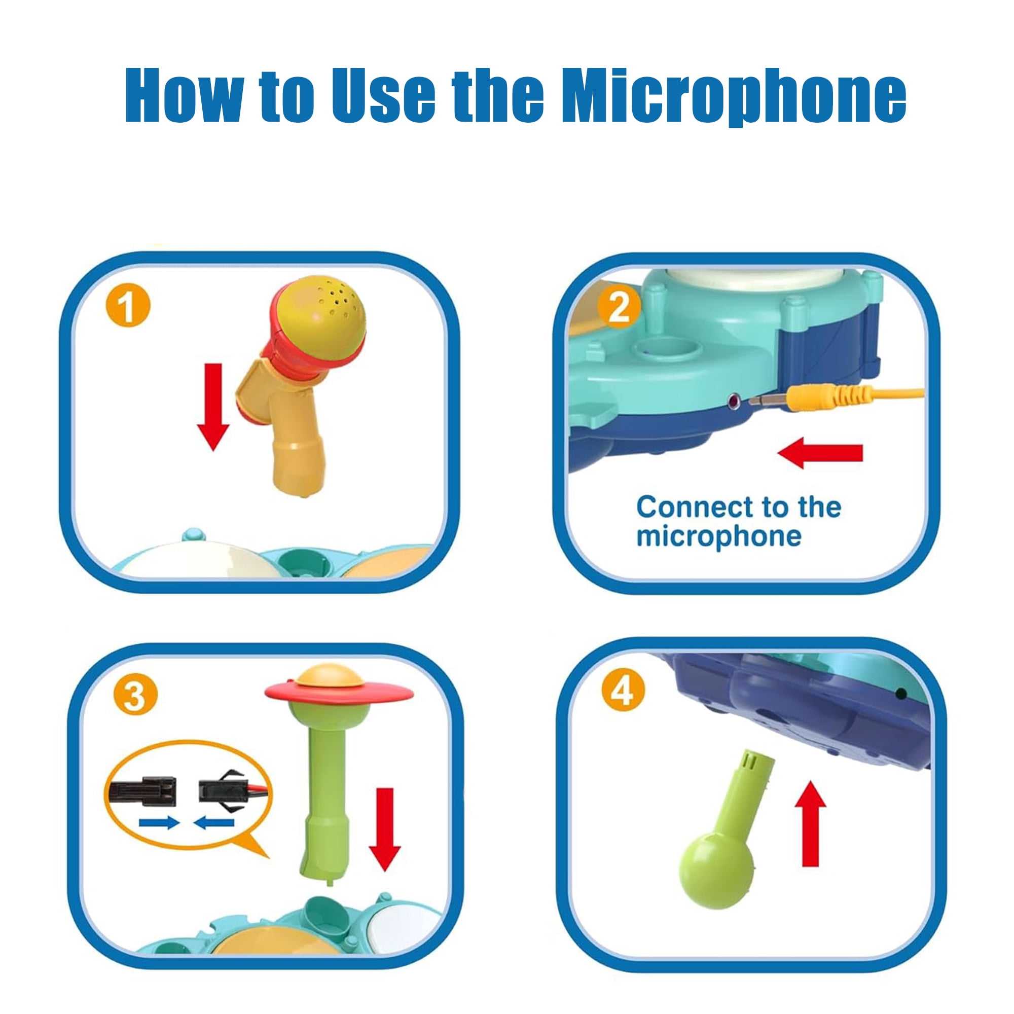 Adofi Jazz Drum Set Musical Toys for Toddlers 2-3, Kids Drum Set Musical Instruments Toys for Babies 2 Year Old , Ideal Birthday Blue