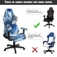 thumbnail image 6 of SCRAWLGOD Wolf Mountain Print Blue Print Gaming Chair Cover, Breathable Computer Chair Cover with Armrest Covers Washable Slipcover for Gaming Rotating Chair with Elastic Band, 6 of 7