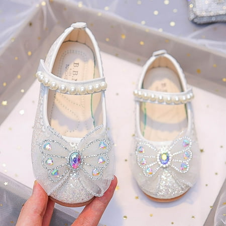 

GUOBIOZIY Little Girl s Adorable Sparkle Princess Party Girls Dress Shoes（White 7.5-8 Y）