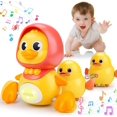 thumbnail image 2 of Baby Musical Duck Toys Set with 2 Baby Ducks for 0-3 3-6-12 Months Infants Tummy Time Toys Newborn Development Light Up Music Crawling Walking Toys 1 2 Year Old Boys Girls Birthday, 2 of 5