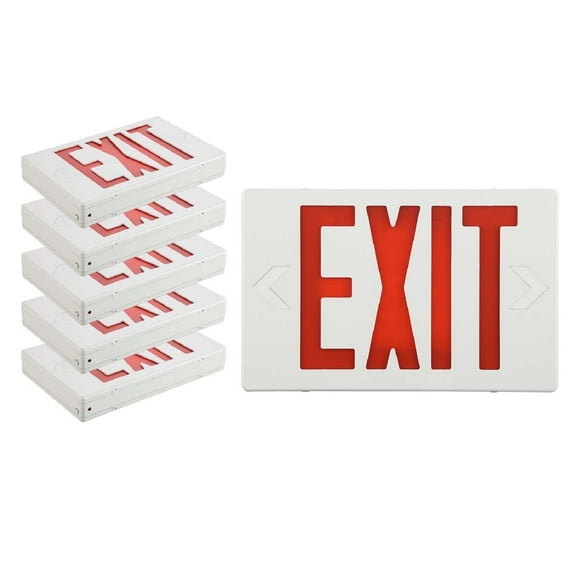 SPECTSUN 6 Pack Indoor Red Exit Lighting /Led Exit Combo Emergency Light/Fire Exit Sign Light/Lighted Exit Sign-AC 120-277V, UL Certified.