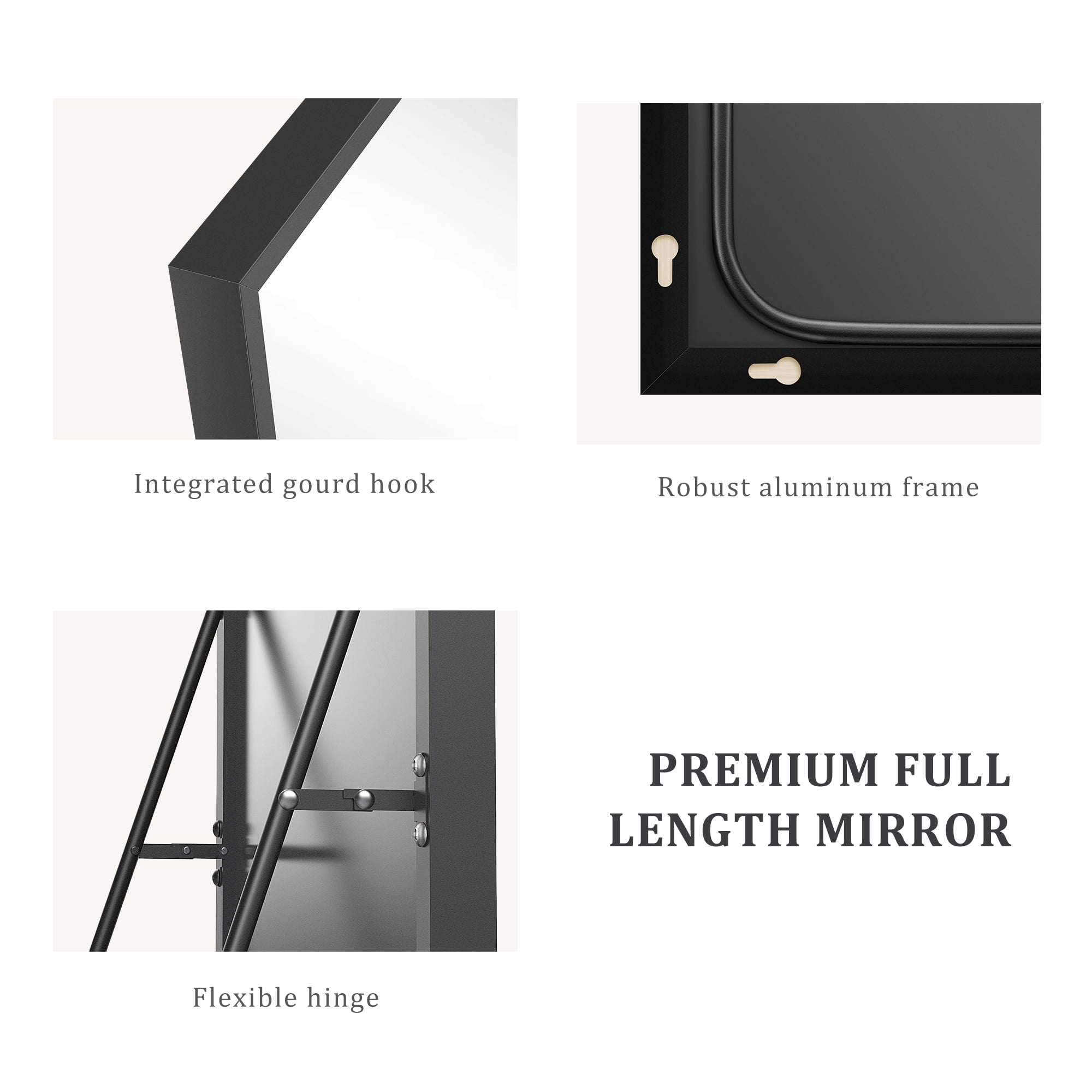 EDX Arched Full Length Mirror 59"x16" Full Body Mirror Rectangle Free Standing Wall Mounted Leaning (图5)
