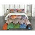 thumbnail image 3 of Ambesonne Moroccan Quilted Bedspread Set 3 Pcs, Traditional Colorful, Queen Size, Multicolor, 3 of 5