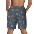 thumbnail image 3 of Kdxio Squirrel And Snowflakes Print Men's Swim Trunks with Compression Liner 7 Inch Inseam Quick Dry Swim Shorts, 3 of 7