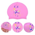 thumbnail image 3 of Unique Bargains 1 Pc Waterproof Sika Deer Pattern Swim Cap Pink Blue, 3 of 6