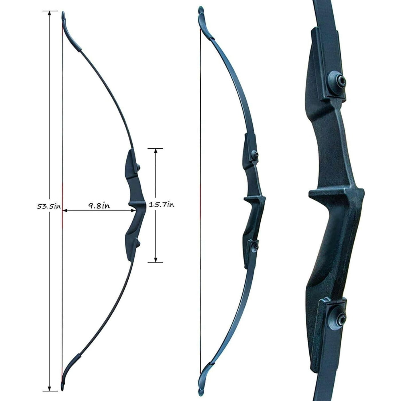 AME Recurve Bow Set Archery Bow and Arrow Youth Bow Beginner Bow Set Takedown Bow for Adults  Practice Hunting LH RH 30-40lbs 53.5 Inch （35lbs）