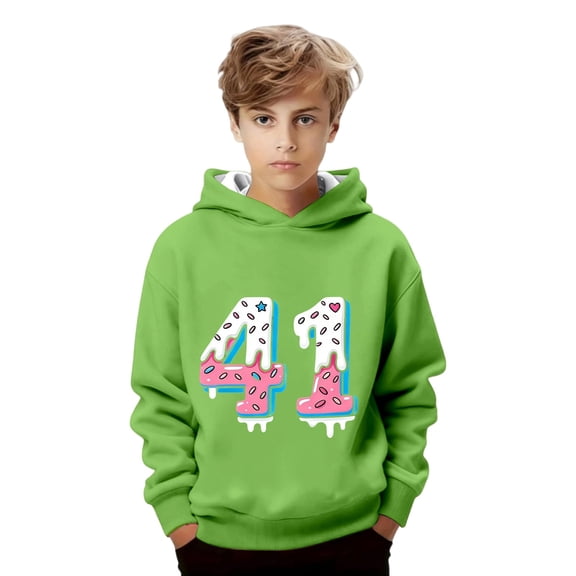 Funny Four One 4 1 Meme Gen Alpha Slang Kids 41 Ice Cream Meme Hoodie Girls Boys Printed Long Sleeve Sweatshirt