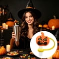 thumbnail image 2 of 10Pcs Halloween Straw Cover Cap, Pumpkin Ghost Straw, Reusable Cute Ghost Drinking Straw Topper Accessories, Portable Protector Plugs Decorations Gifts for Party Halloween, 2 of 7