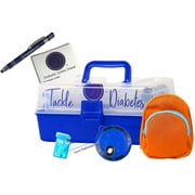 ThisDiabetic Tackle Diabetes Box T1D Starter Set/Diabetic Organizer| Designed to Hold All T1D Tools Plus Diabetes Box, Strip Drip, Royal Blue Blot & Mini Backpack
