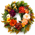thumbnail image 6 of 24 Inch Fall Wreath for Front Door, Artificial Autumn Harvest Wreath with Sunflowers Pumpkins Maple Leaves Berries, Thanksgiving Halloween Home Porch Decor, 6 of 8
