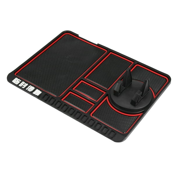 Coche Tablero Antideslizante Multifuncional Teléfono Soporte Almohadilla Rojo Negro