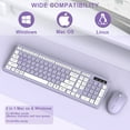 thumbnail image 5 of RECCAZR Wireless Keyboard and Mouse Combo , 2.4G Full Size, 12 Multimedia and Shortcut Keys, 3-Year Battery Life, for Windows, Mac OS Desktop/Laptop/PC(Purple), 5 of 13