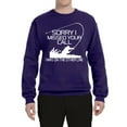 thumbnail image 2 of Missed Your Call Fishing Line Joke Fishing Unisex Crewneck Graphic Sweatshirt, Purple, X-Large, 2 of 3