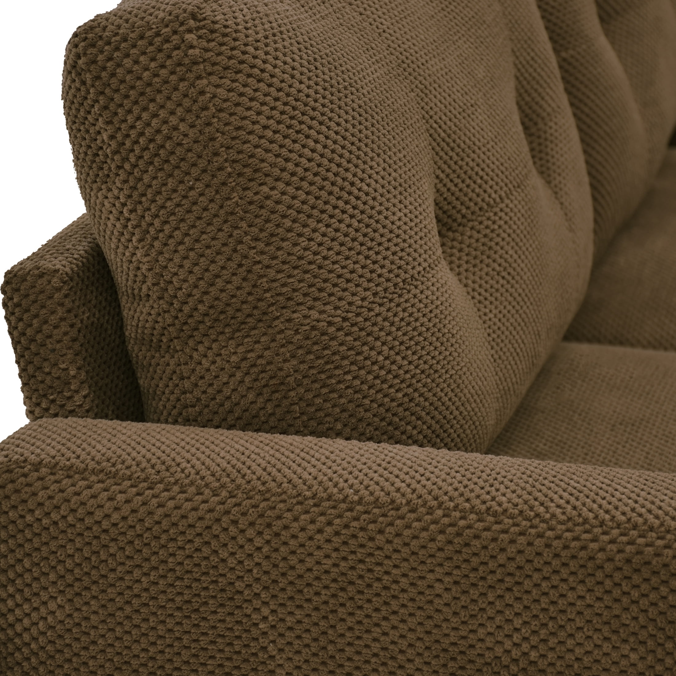 Noble House 65" Mid-Century Modern Loveseat Sofa, Nubby Upholstery, Solid Wood Legs, Coffee
