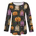 thumbnail image 4 of MVRLSH Womens Tops Blouse Casual Halloween Graphic Printed Long Sleeve Round Neck Daily Wear Tees Loose Fit Blouses MR1 - M, 4 of 5